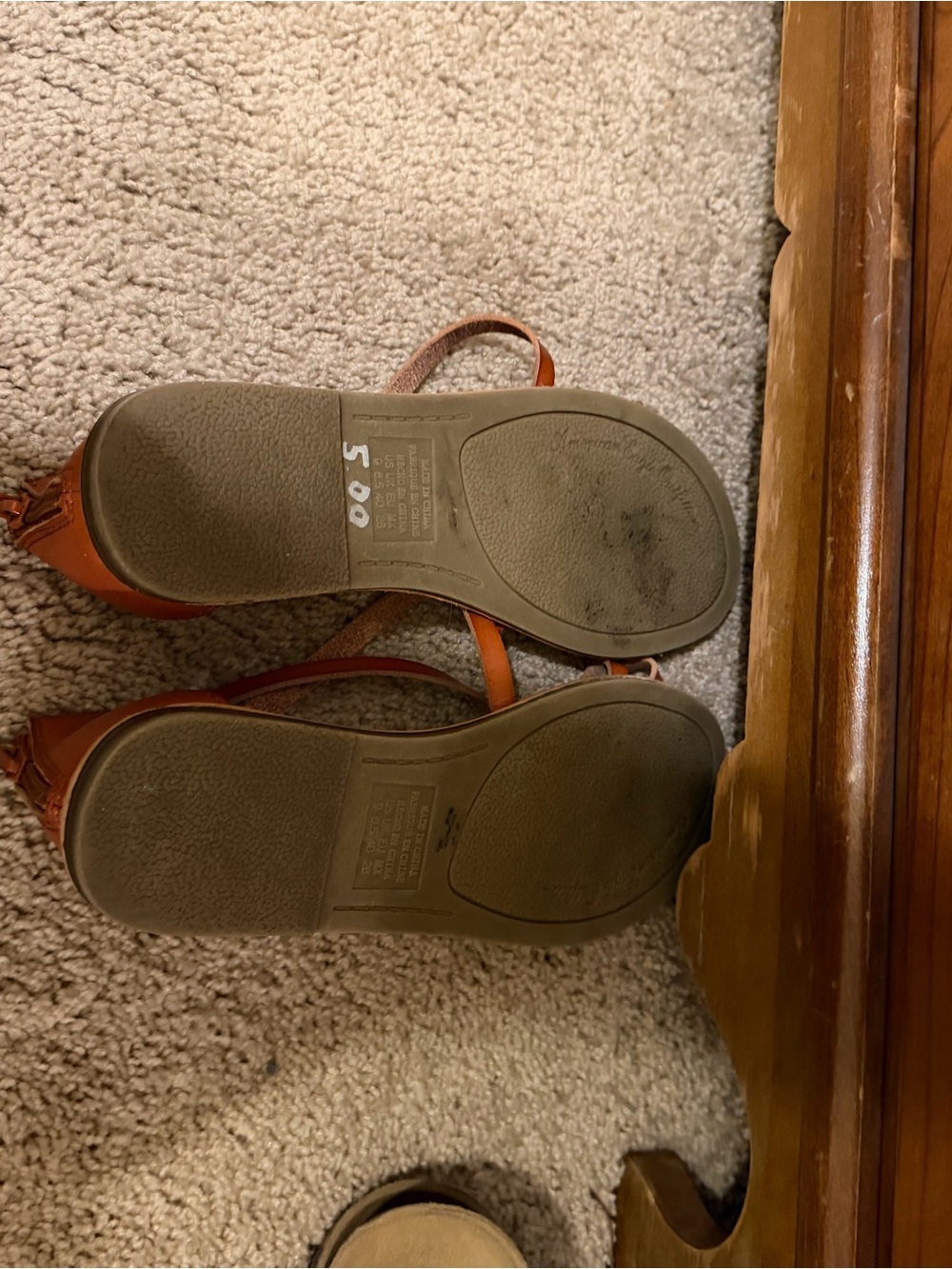American Eagle Outfitters Orange Strappy Flat Sandals